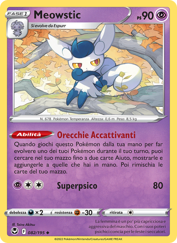 Meowstic 082/245 — Silver Tempest (Italian Pokémon TCG card)