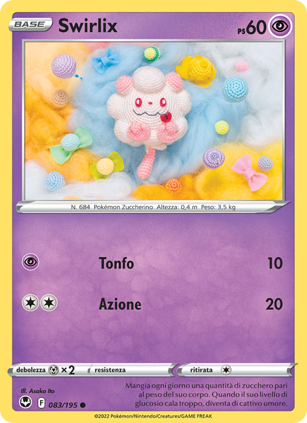 Swirlix 083/245 — Silver Tempest (Italian Pokémon TCG card)