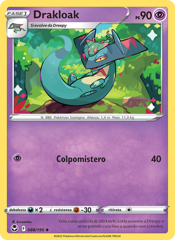 Drakloak 088/245 — Silver Tempest (Italian Pokémon TCG card)