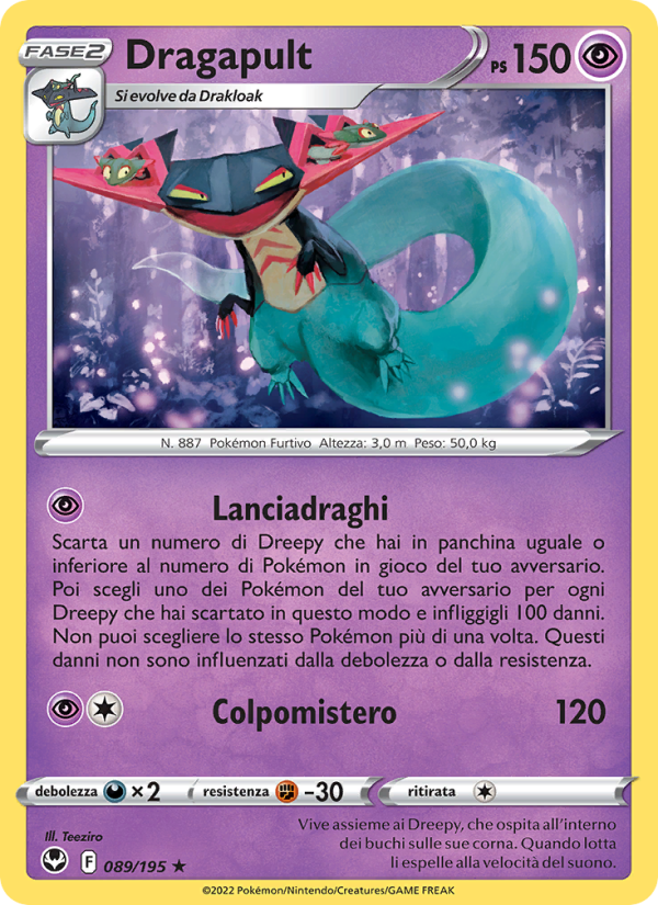 Dragapult 089/245 — Silver Tempest (Italian Pokémon TCG card)