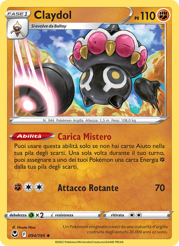 Claydol 094/245 — Silver Tempest (Italian Pokémon TCG card)