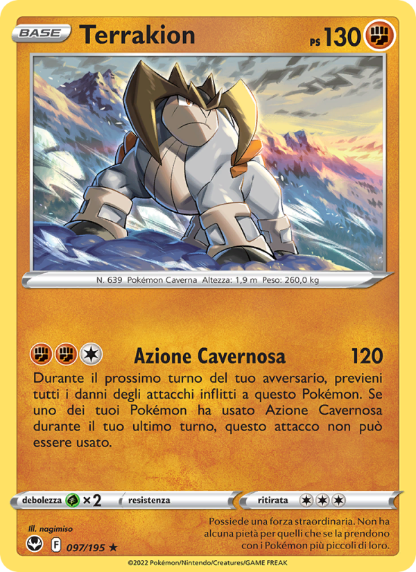 Terrakion 097/245 — Silver Tempest (Italian Pokémon TCG card)