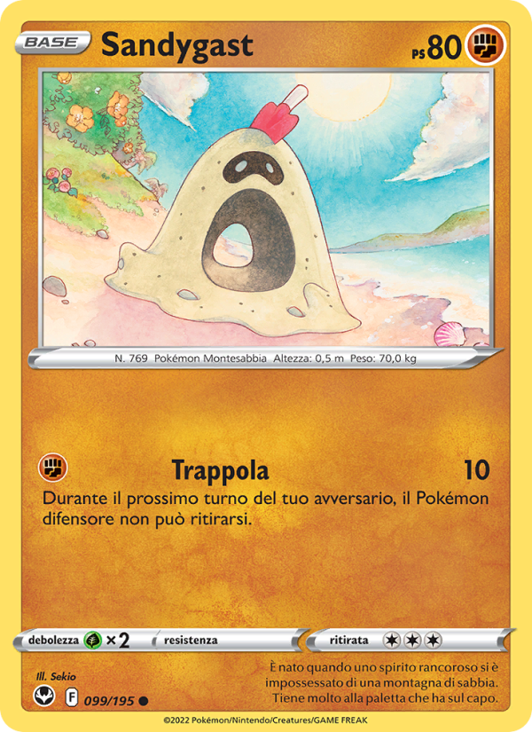 Sandygast 099/245 — Silver Tempest (Italian Pokémon TCG card)