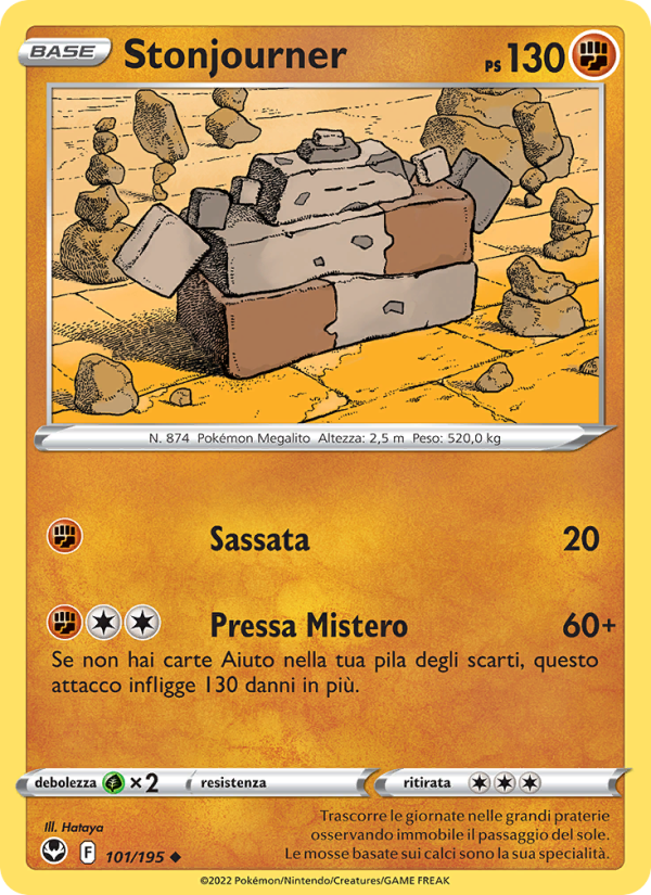 Stonjourner 101/245 — Silver Tempest (Italian Pokémon TCG card)