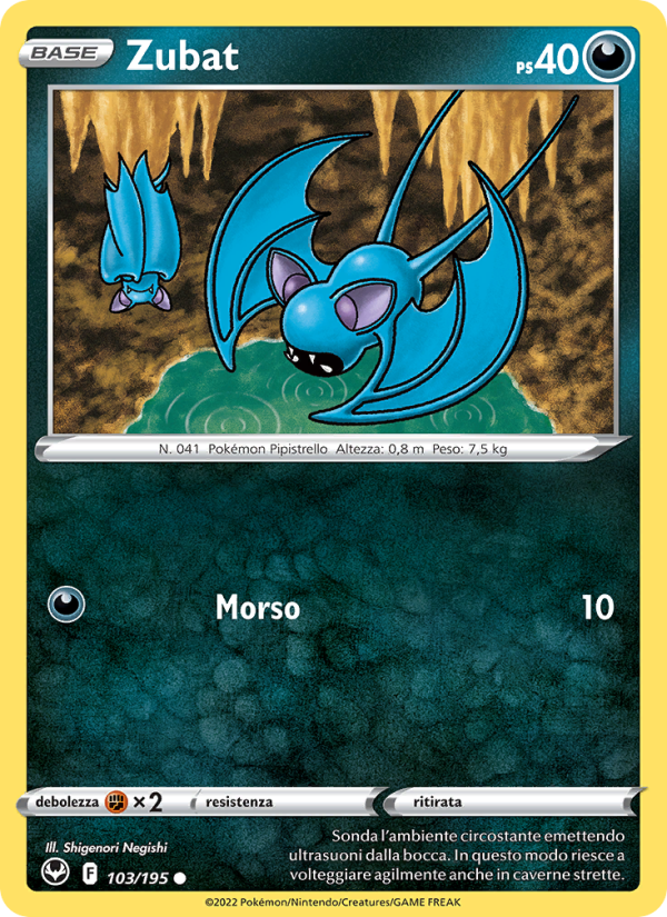 Zubat 103/245 — Silver Tempest (Italian Pokémon TCG card)