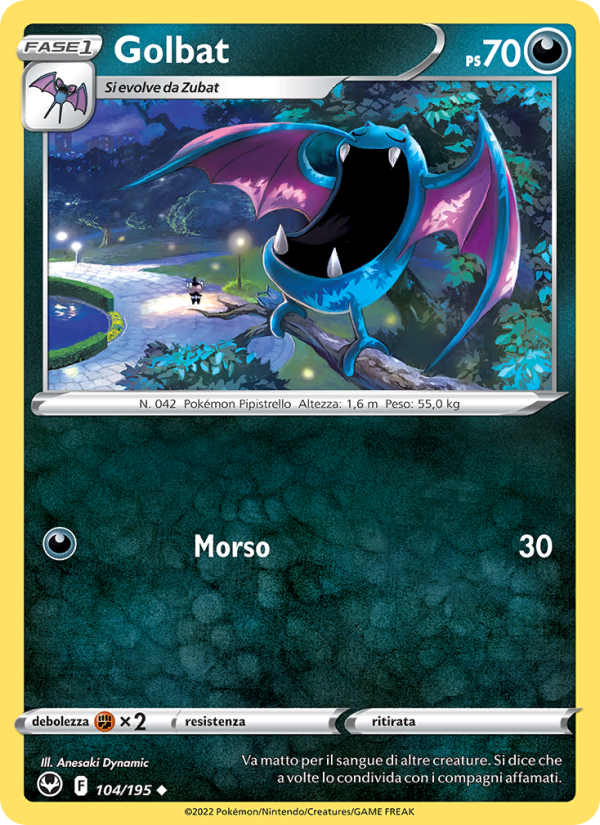 Golbat 104/245 — Silver Tempest (Italian Pokémon TCG card)