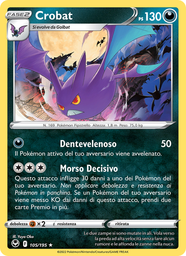 Crobat 105/245 — Silver Tempest (Italian Pokémon TCG card)