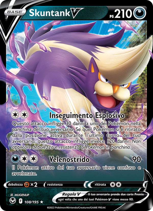 Skuntank V 108/245 — Silver Tempest (Italian Pokémon TCG card)