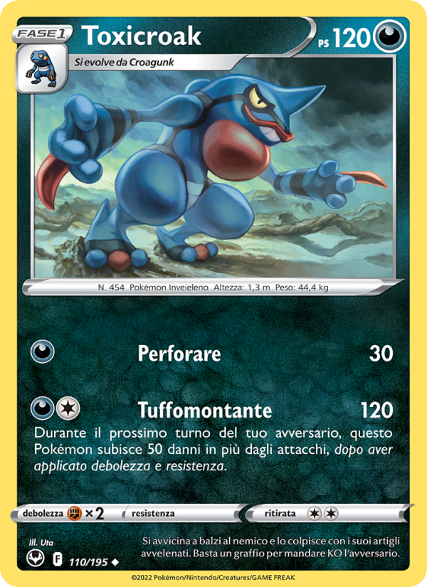 Toxicroak 110/245 — Silver Tempest (Italian Pokémon TCG card)