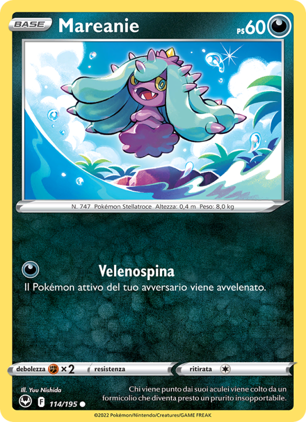 Mareanie 114/245 — Silver Tempest (Italian Pokémon TCG card)