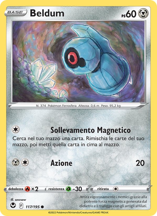 Beldum 117/245 — Silver Tempest (Italian Pokémon TCG card)