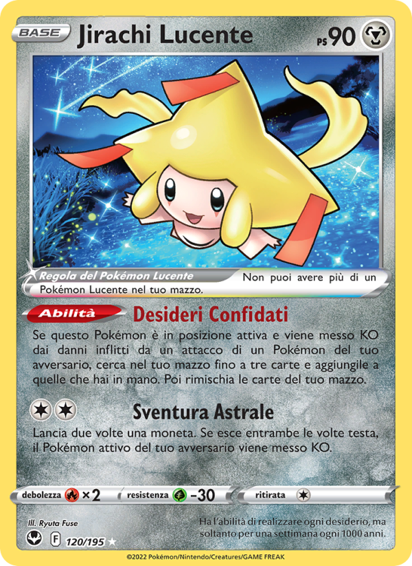 Jirachi Lucente 120/245 — Silver Tempest (Italian Pokémon TCG card)