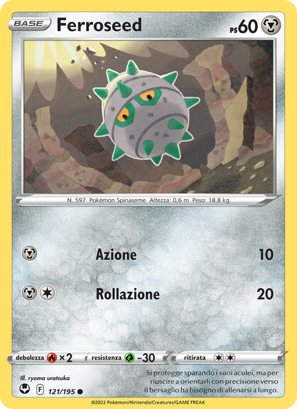 Ferroseed 121/245 — Silver Tempest (Italian Pokémon TCG card)