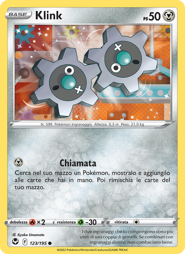 Klink 123/245 — Silver Tempest (Italian Pokémon TCG card)