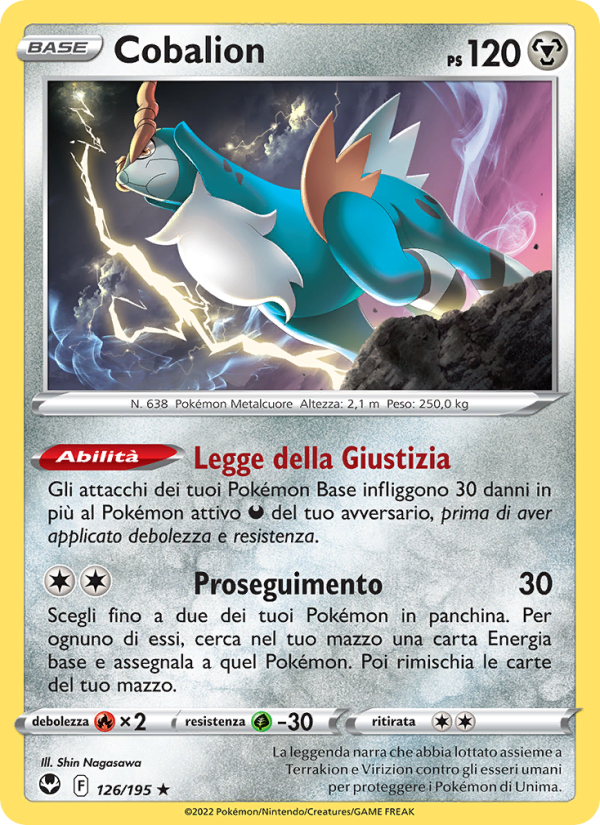 Cobalion 126/245 — Silver Tempest (Italian Pokémon TCG card)