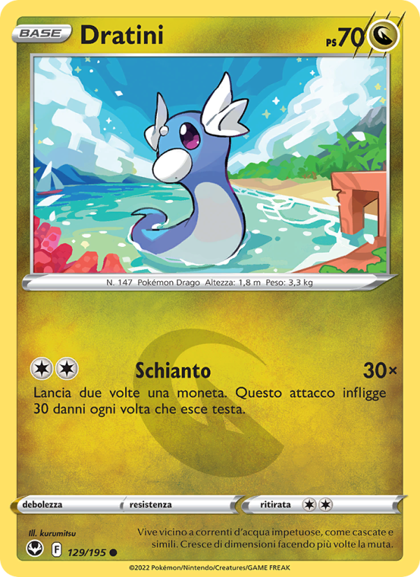 Dratini 129/245 — Silver Tempest (Italian Pokémon TCG card)
