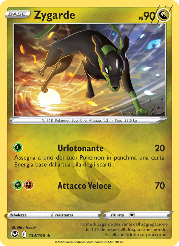 Zygarde 134/245 — Silver Tempest (Italian Pokémon TCG card)