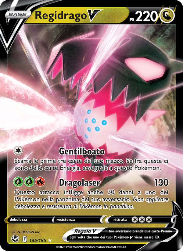 Regidrago V 135/245 — Silver Tempest (Italian Pokémon TCG card)