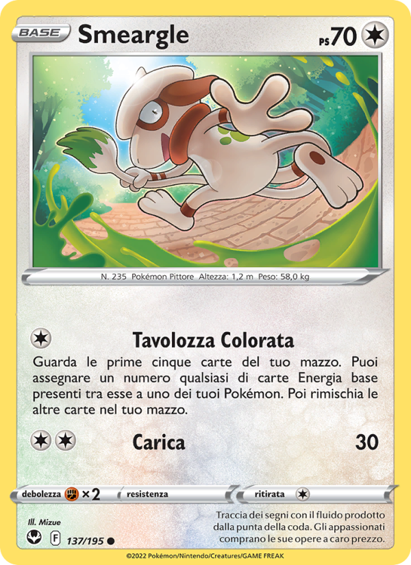 Smeargle 137/245 — Silver Tempest (Italian Pokémon TCG card)