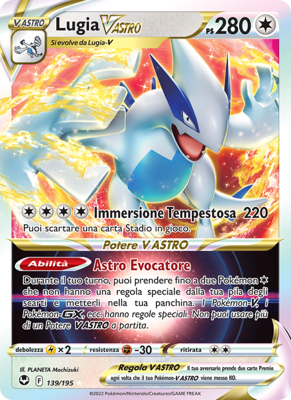 Lugia V ASTRO 139/245 — Silver Tempest (Italian Pokémon TCG card)