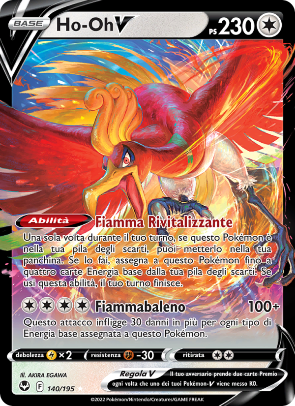 Ho-Oh V 140/245 — Silver Tempest (Italian Pokémon TCG card)