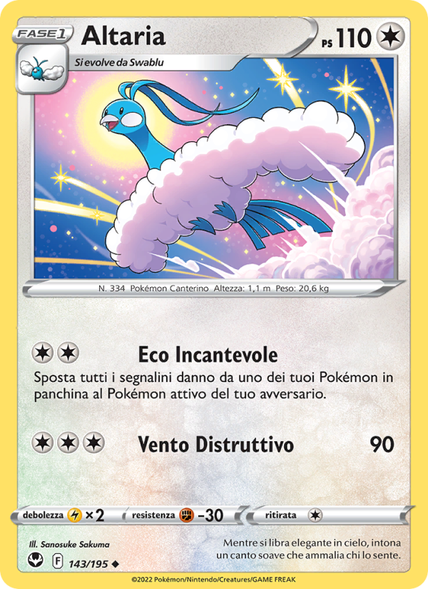 Altaria 143/245 — Silver Tempest (Italian Pokémon TCG card)