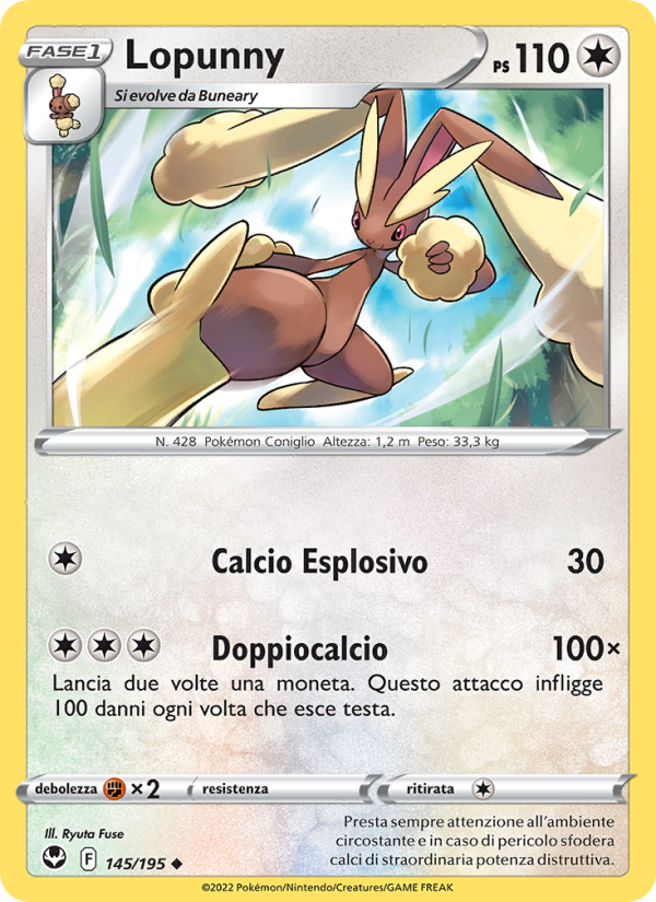 Lopunny 145/245 — Silver Tempest (Italian Pokémon TCG card)