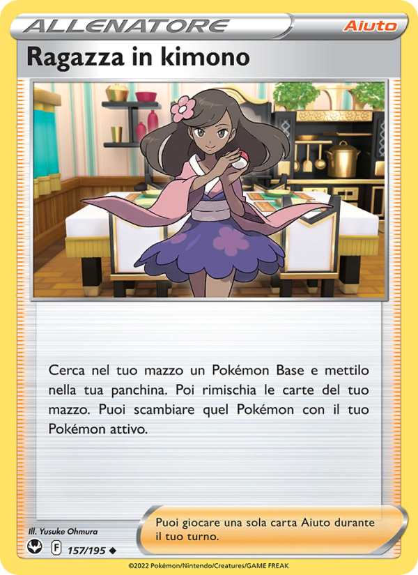 Ragazza in kimono 157/245 — Silver Tempest (Italian Pokémon TCG card)