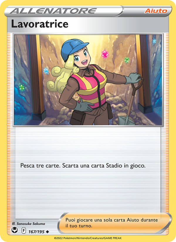 Lavoratrice 167/245 — Silver Tempest (Italian Pokémon TCG card)