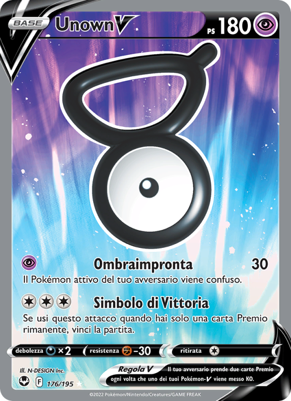 Unown V 176/245 — Silver Tempest (Italian Pokémon TCG card)