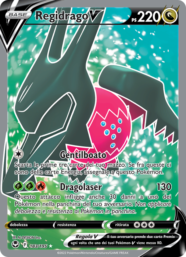 Regidrago V 183/245 — Silver Tempest (Italian Pokémon TCG card)