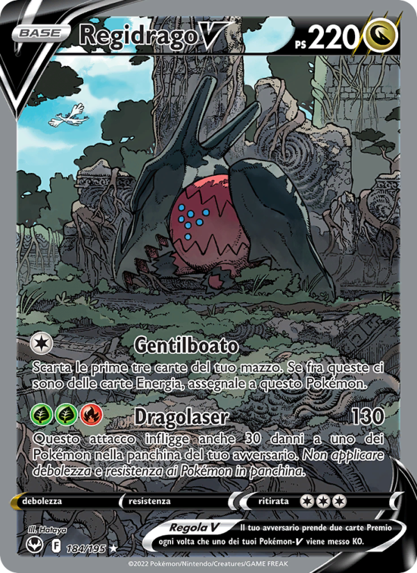 Regidrago V 184/245 — Silver Tempest (Italian Pokémon TCG card)