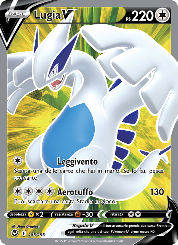 Lugia V 185/245 — Silver Tempest (Italian Pokémon TCG card)
