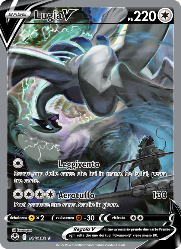 Lugia V 186/245 — Silver Tempest (Italian Pokémon TCG card)