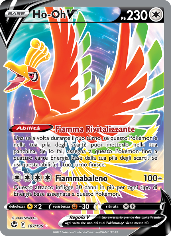 Ho-Oh V 187/245 — Silver Tempest (Italian Pokémon TCG card)