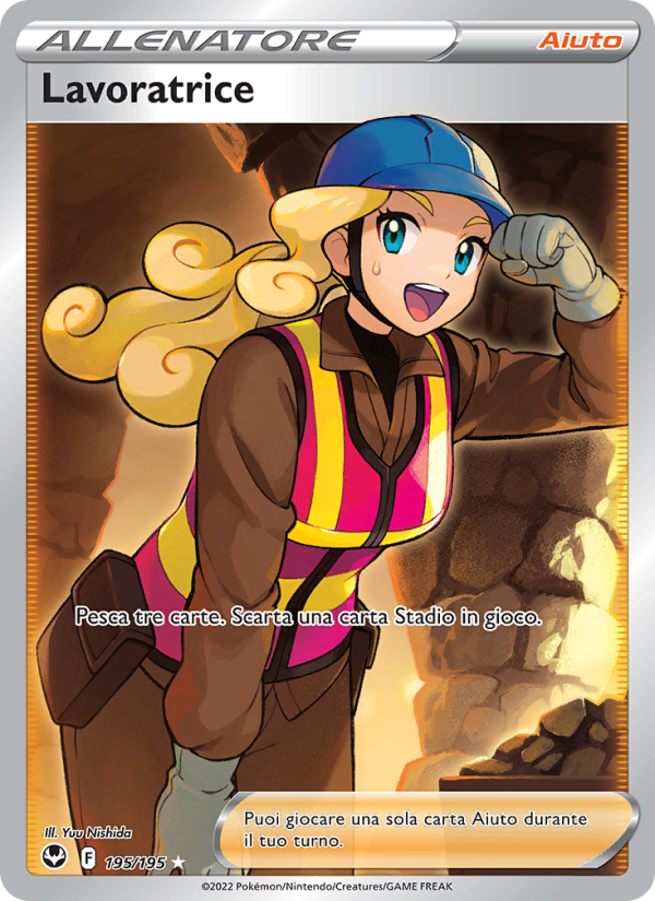 Lavoratrice 195/245 — Silver Tempest (Italian Pokémon TCG card)