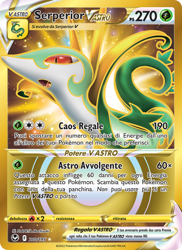 Serperior V ASTRO 210/245 — Silver Tempest (Italian Pokémon TCG card)