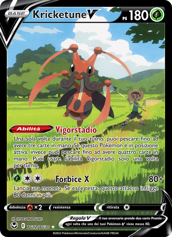Kricketune V TG12 — Silver Tempest (Italian Pokémon TCG card)