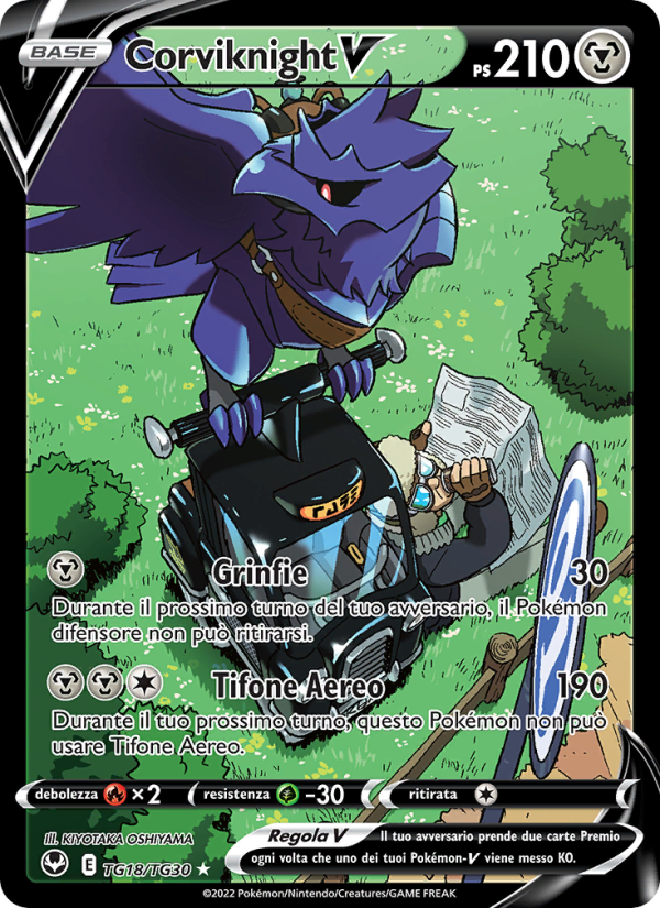 Corviknight V TG18 — Silver Tempest (Italian Pokémon TCG card)