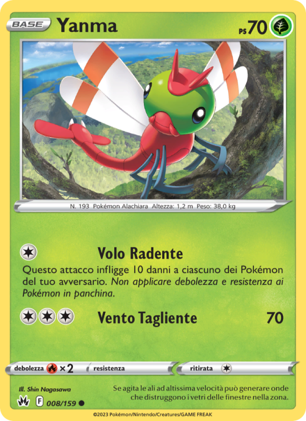 Yanma 008/230 — Crown Zenith (Italian Pokémon TCG card)