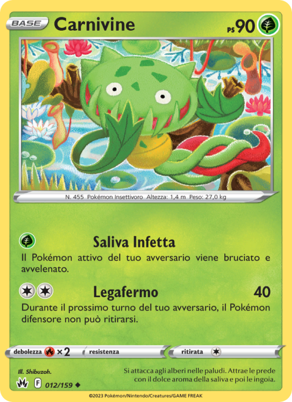 Carnivine 012/230 — Crown Zenith (Italian Pokémon TCG card)