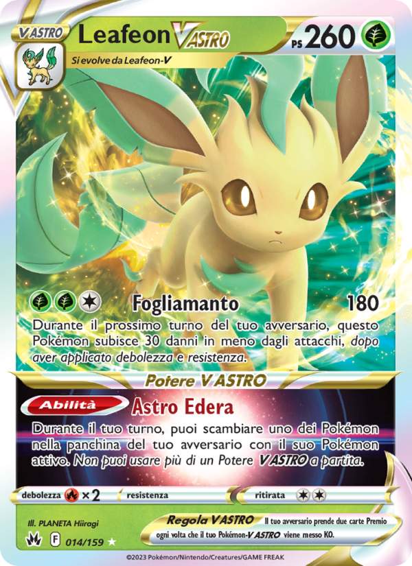 Leafeon V ASTRO 014/230 — Crown Zenith (Italian Pokémon TCG card)