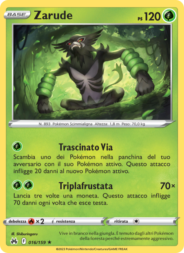 Zarude 016/230 — Crown Zenith (Italian Pokémon TCG card)