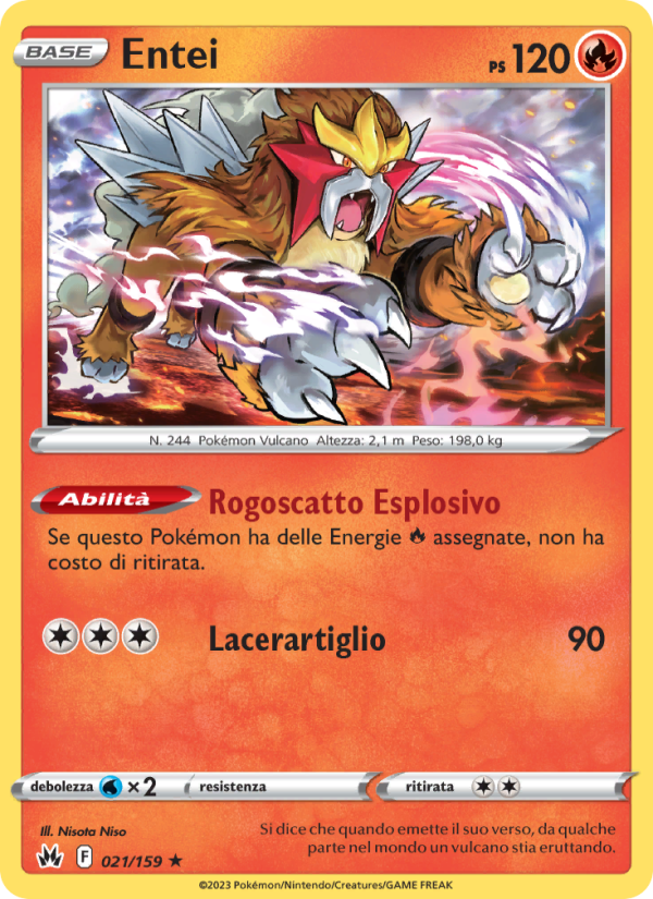 Entei 021/230 — Crown Zenith (Italian Pokémon TCG card)