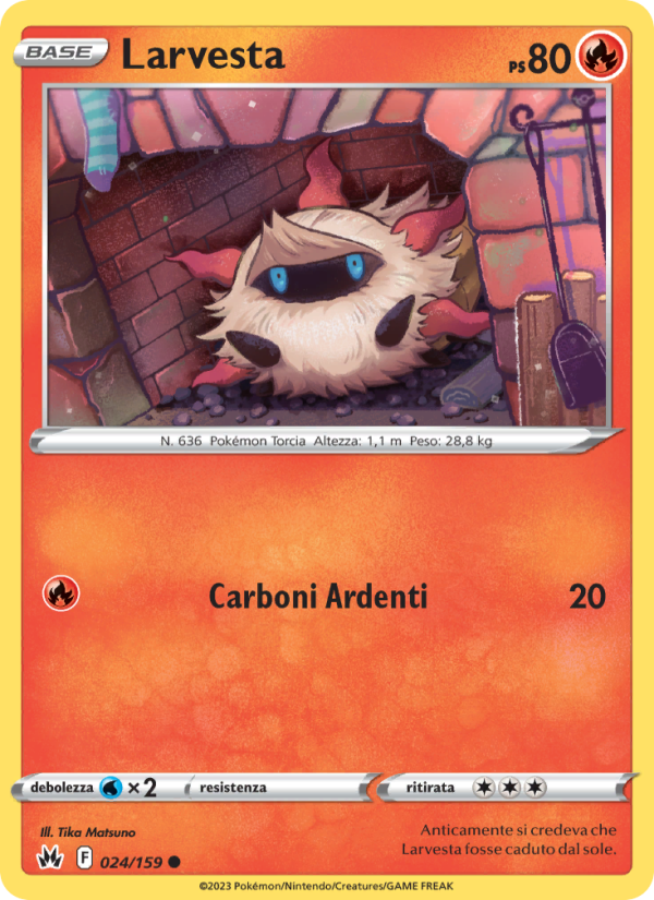 Larvesta 024/230 — Crown Zenith (Italian Pokémon TCG card)