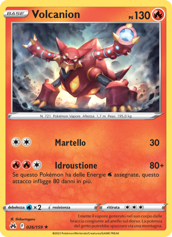 Volcanion 026/230 — Crown Zenith (Italian Pokémon TCG card)