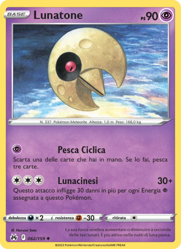 Lunatone 062/230 — Crown Zenith (Italian Pokémon TCG card)