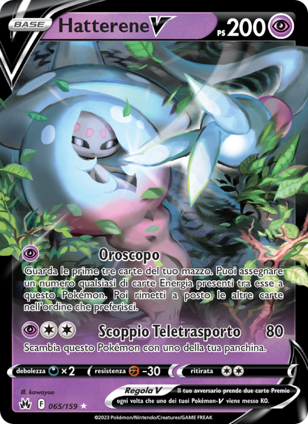 Hatterene V 065/230 — Crown Zenith (Italian Pokémon TCG card)
