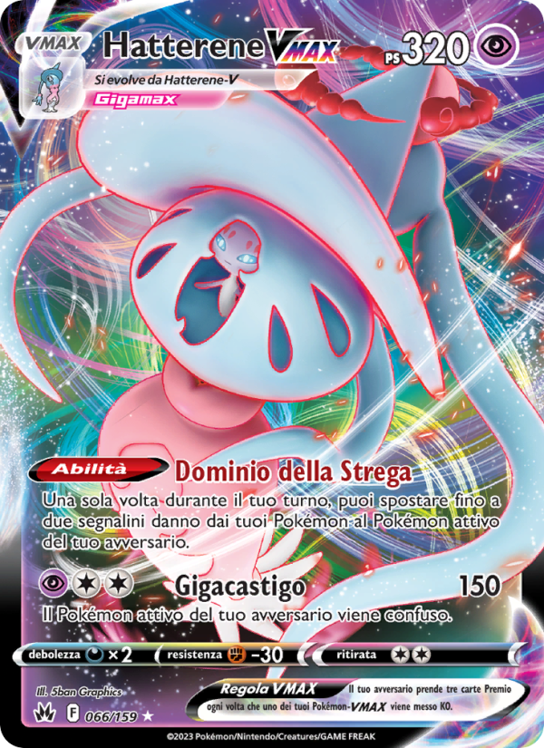 Hatterene VMAX 066/230 — Crown Zenith (Italian Pokémon TCG card)