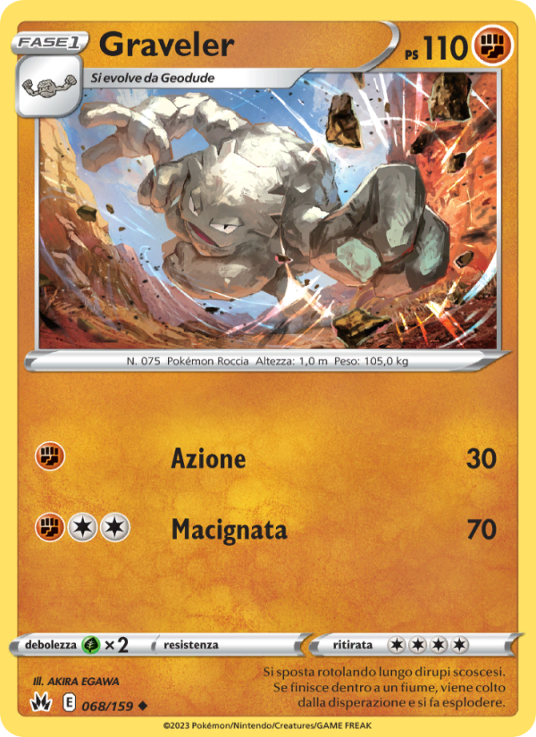 Graveler 068/230 — Crown Zenith (Italian Pokémon TCG card)